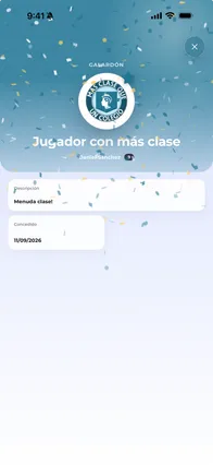 Galardón concedido a un jugador en la app Vocamini